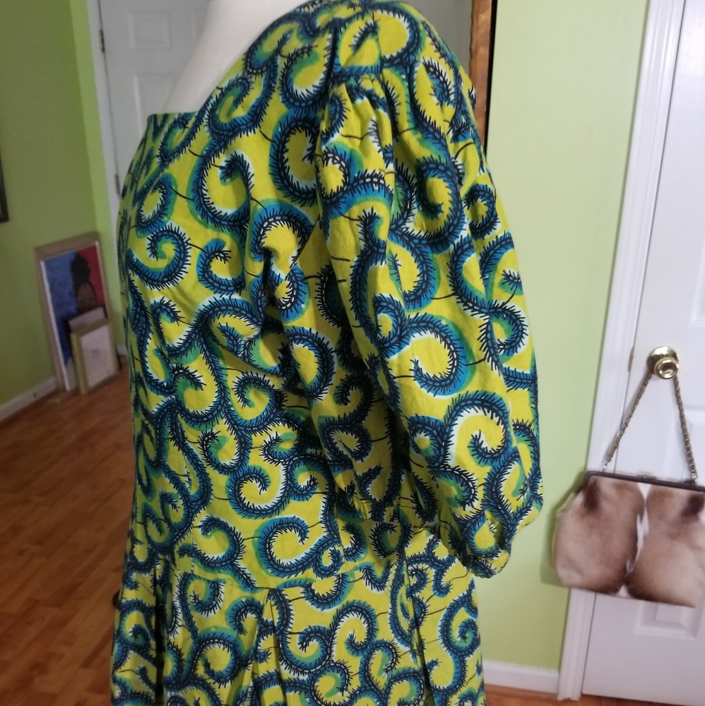 ⚡️Chic African Print Cotton Peplum Top - Picture 4 of 6